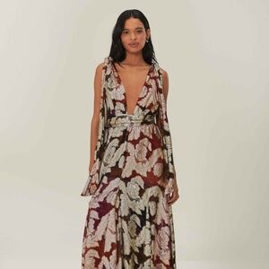 FARM Rio Jacquard Lurex Sleeveless Maxi Gown